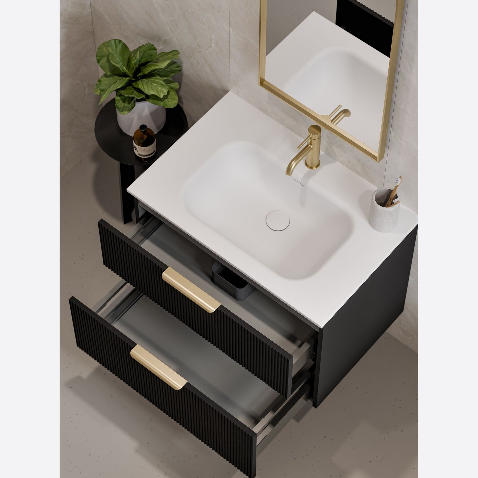 Lineare 750 Pillar 2 Drawer Vanity gallery detail image