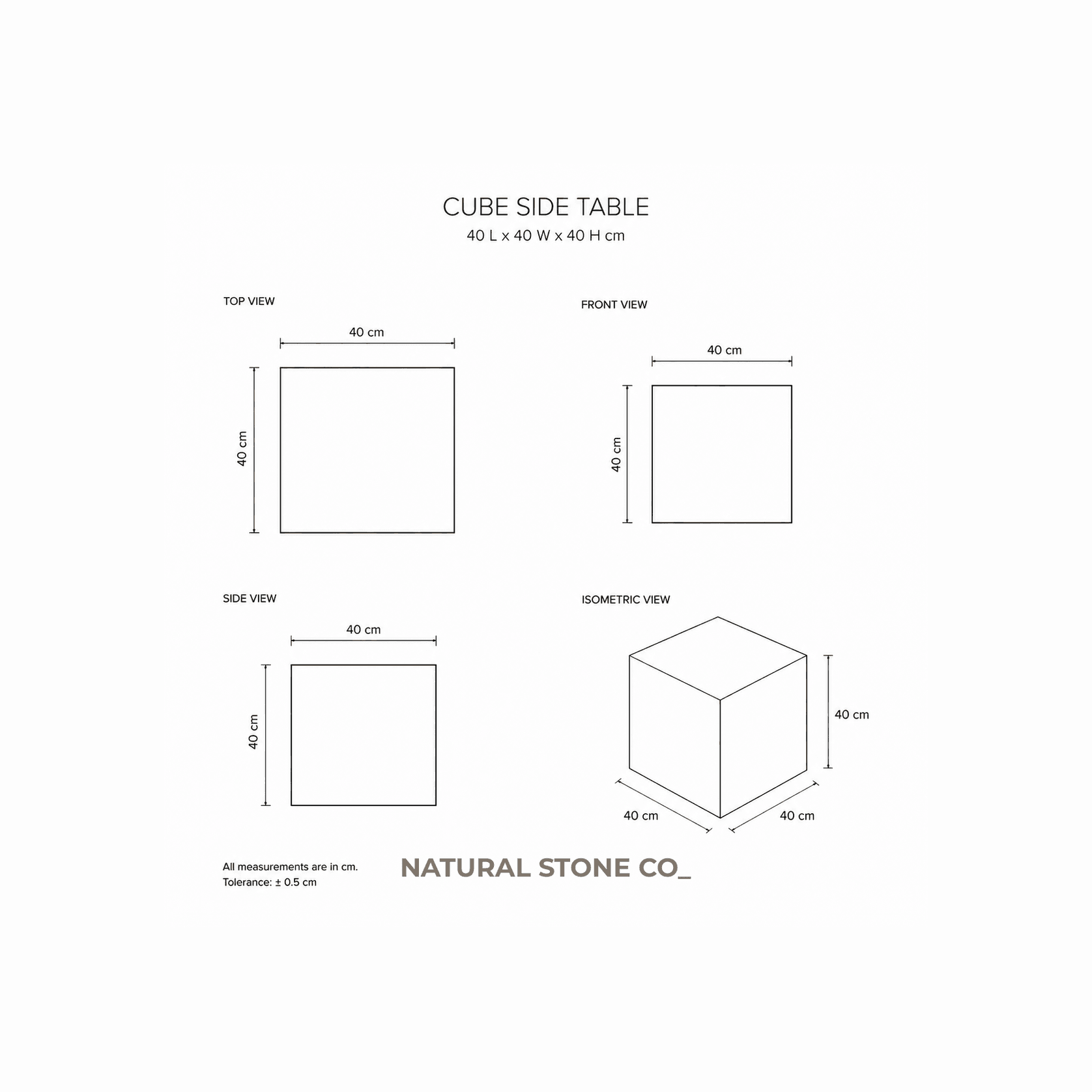 Cube Side Table - Peach Pink Rose Marble gallery detail image