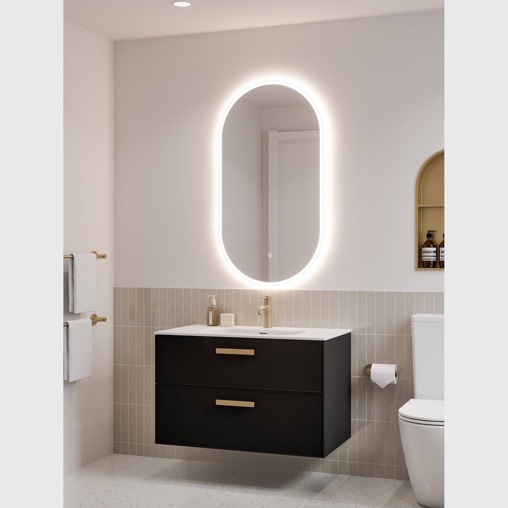 LINEARE 900 DOUBLE DRAWER VANITY | AXEL DRAWER FRONT gallery detail image