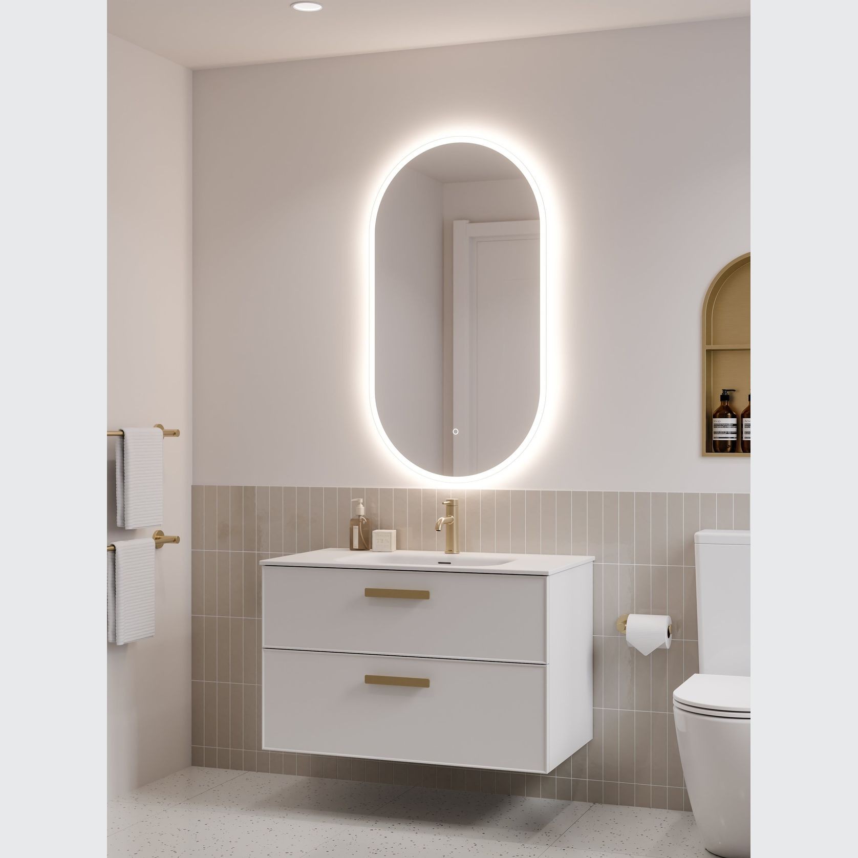 LINEARE 900 DOUBLE DRAWER VANITY | AXEL DRAWER FRONT gallery detail image