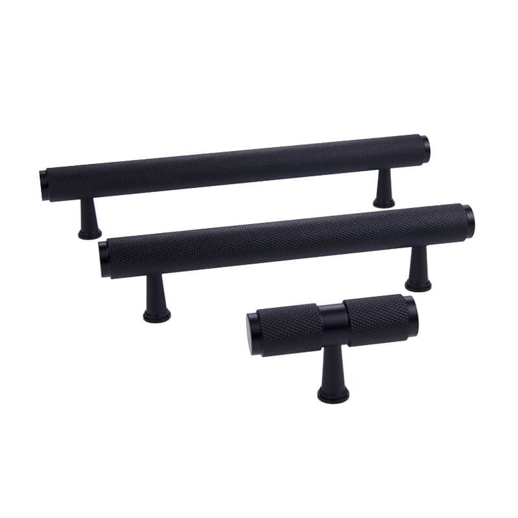 Newington Matt Black Knurled T-Bar Handles gallery detail image
