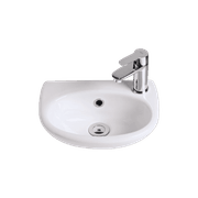 Studio 350 Wall Basin - 1 Tap Hole - Overflow - Inc Fixing Kit gallery detail image