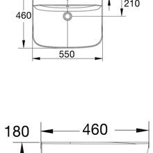 Cygnet 550 Wall Basin - No Taphole - Overflow - Inc Fixing Kit gallery detail image