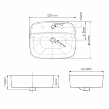 Signature 550 Counter Top Basin - 1 Tap Hole - Overflow gallery detail image