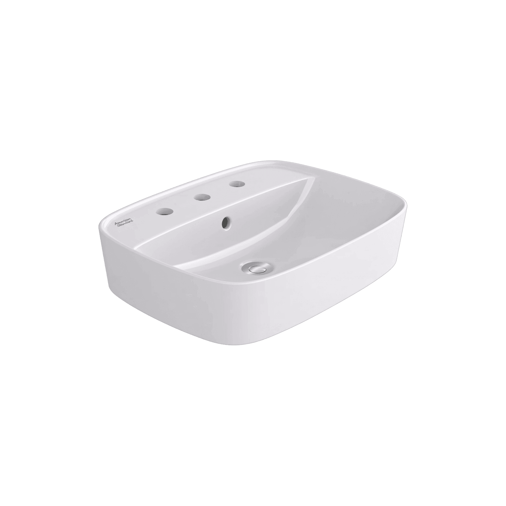 Signature 550 Counter Top Basin - 3 Tap Hole - Overflow gallery detail image