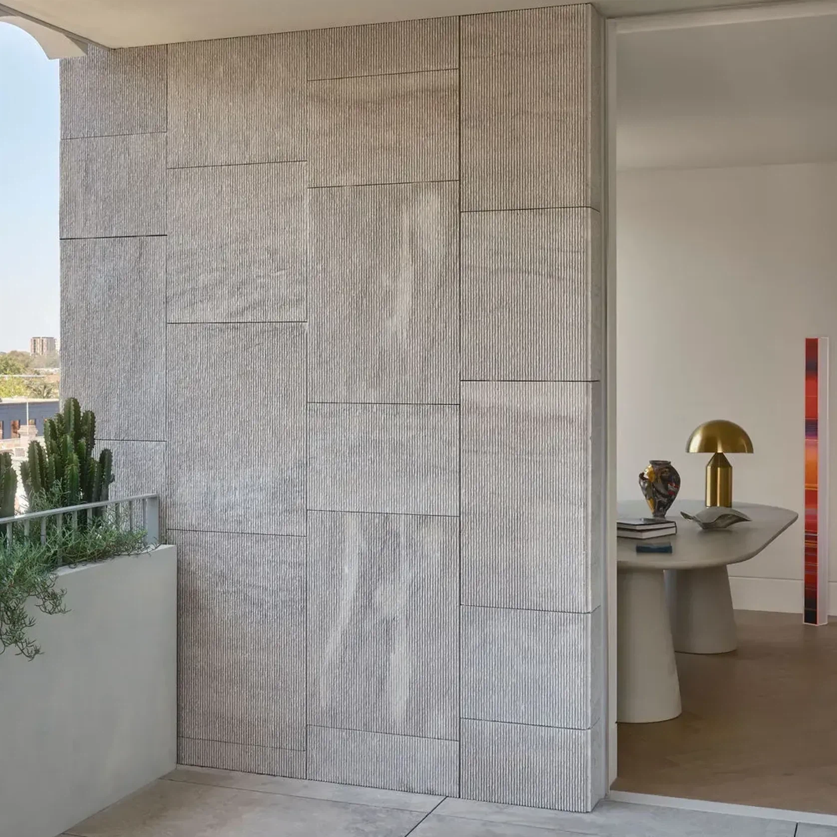 Tallin Grey Grooved Stone Wall Cladding gallery detail image