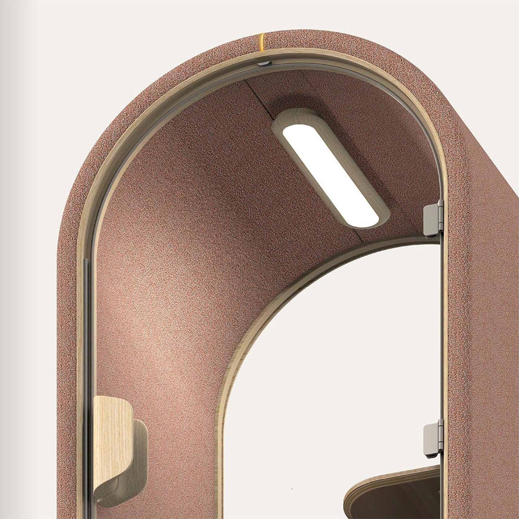 DUKE Single Seater Acoustic Office Silent Booth Pod - Terracotta gallery detail image