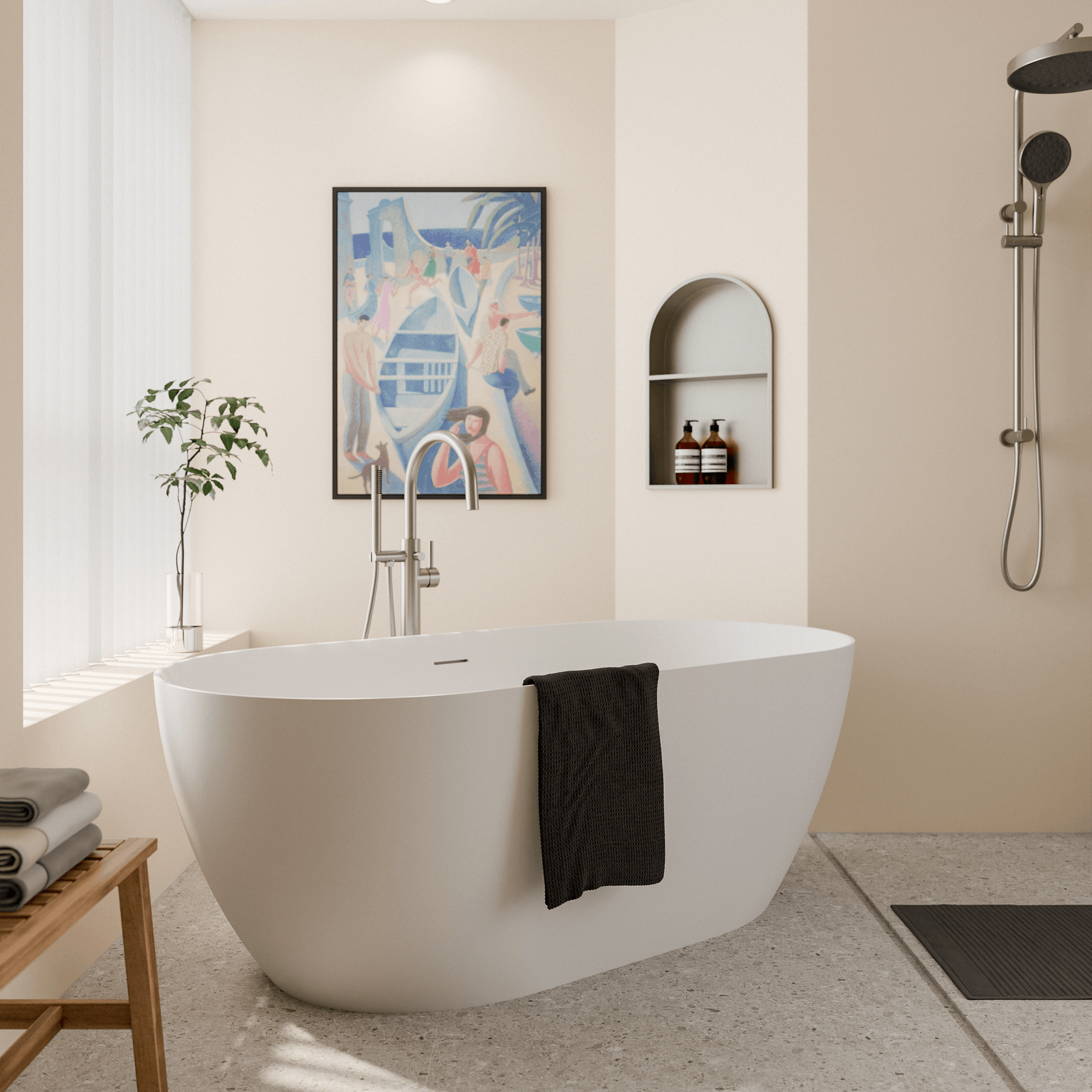 Endura Acrylic Arc 1650 Freestanding Bath gallery detail image
