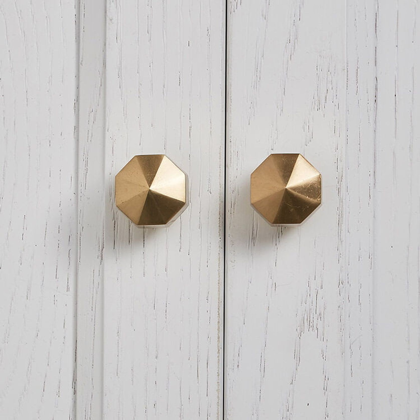 Octagon Solid Brass Cabinet Knobs gallery detail image