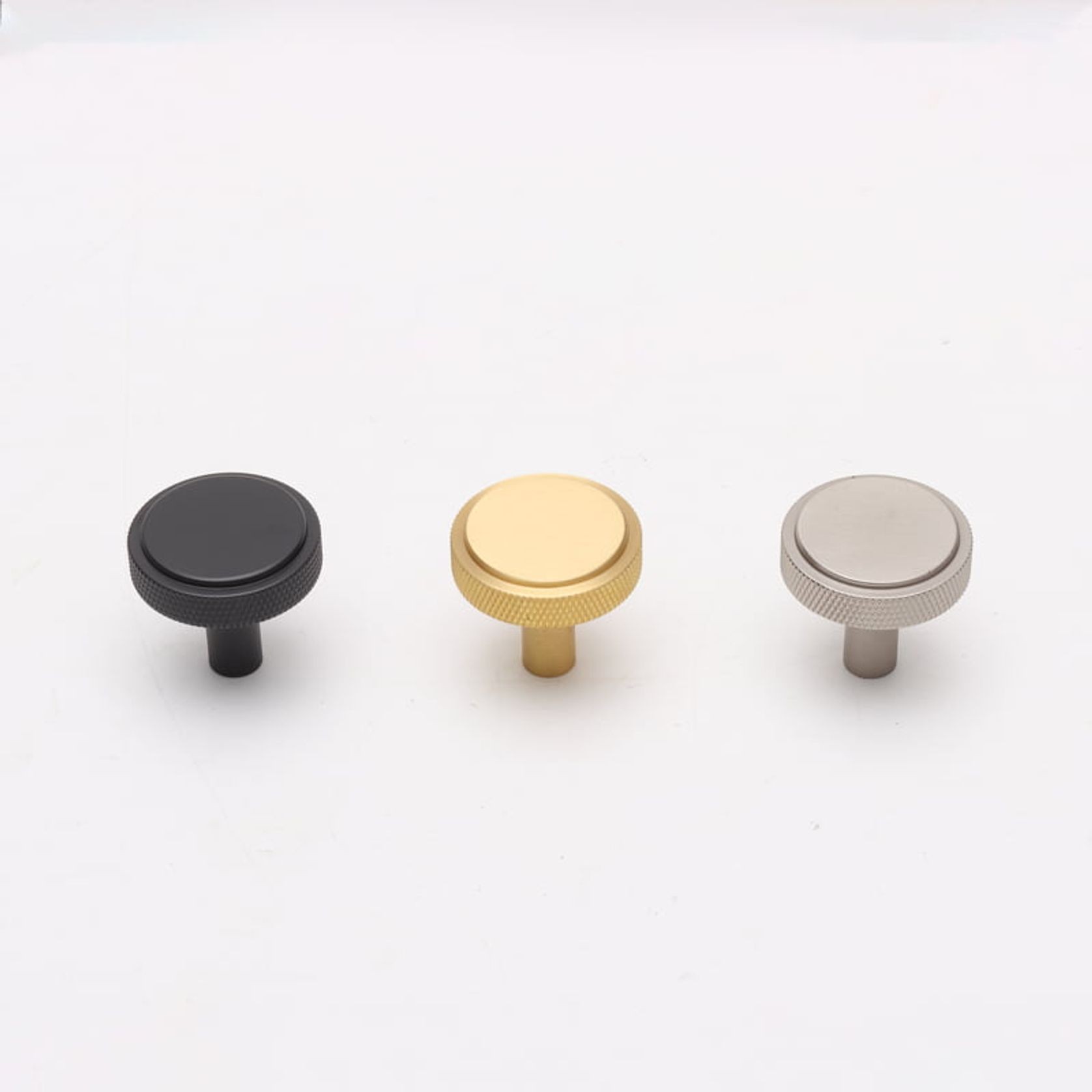 Round Knurled Solid Brass  Drawer Knobs gallery detail image