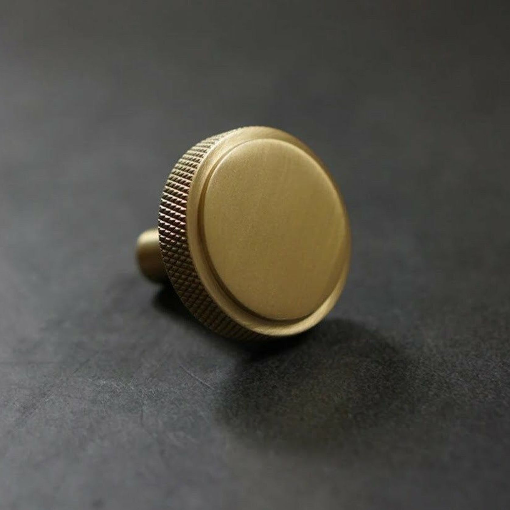Round Knurled Solid Brass  Drawer Knobs gallery detail image
