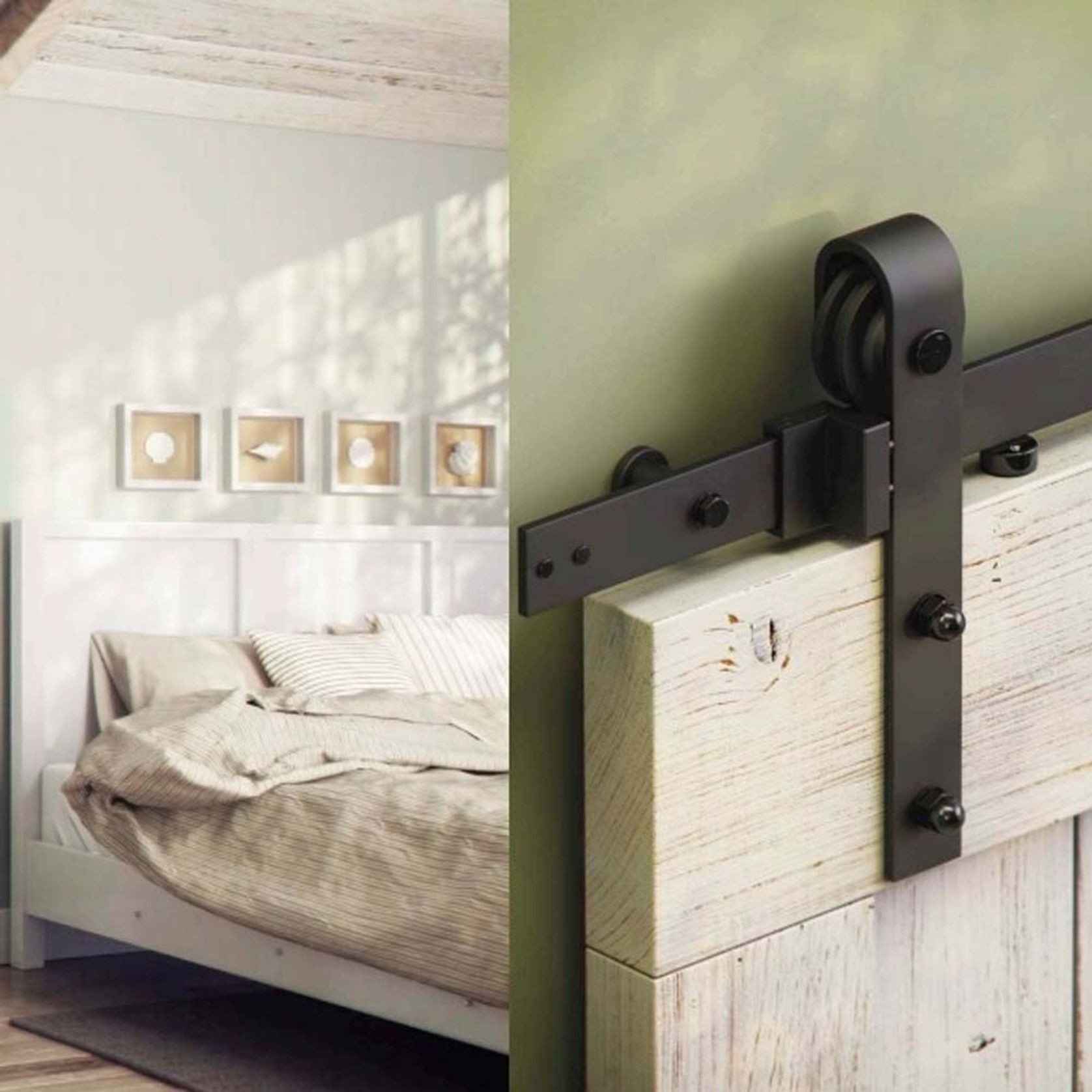 Brio Open Bar Rail Timber 80 For Top Hung Straight Sliding Panels - Available in Various Sizes and Finishes gallery detail image