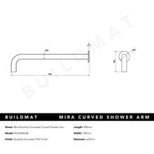 Mira Brushed Gunmetal Curved Shower Arm gallery detail image