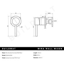 Mira Brushed Gunmetal Wall Mixer gallery detail image