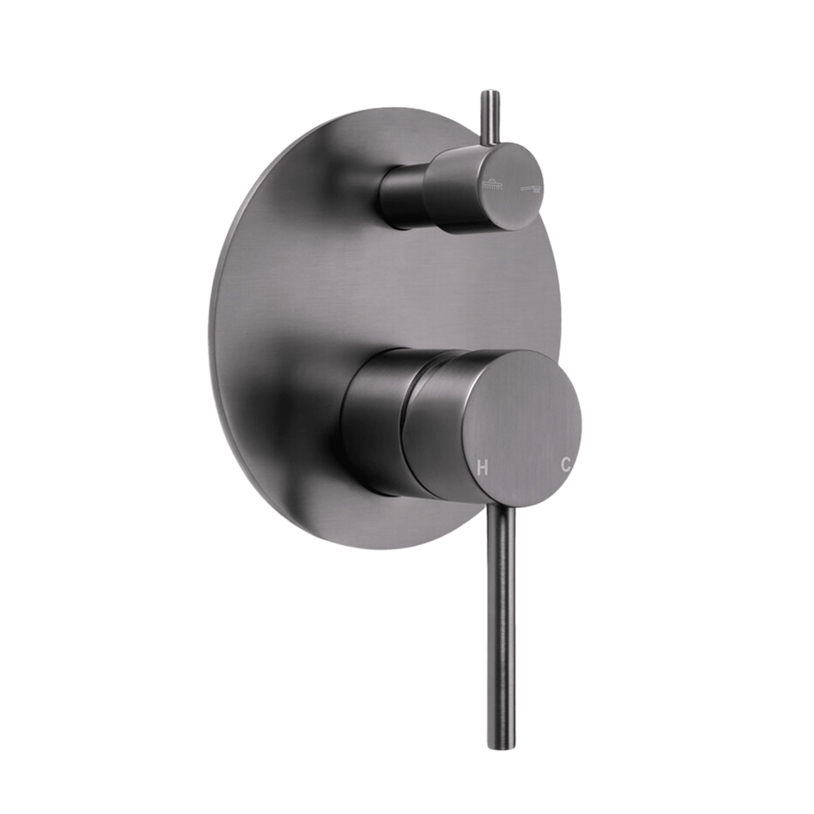 Mira Brushed Gunmetal Wall Mixer Divertor Plate gallery detail image