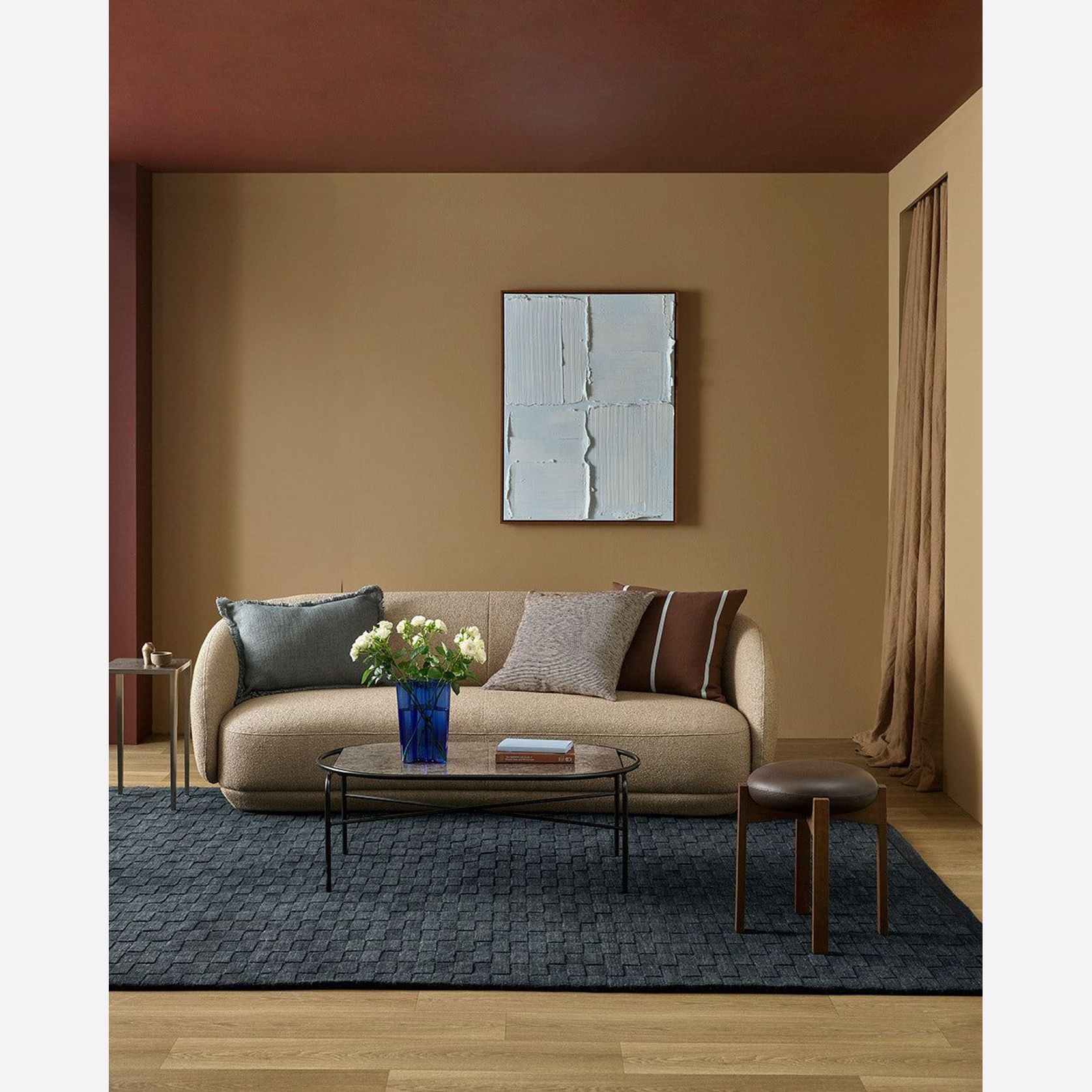 Baya Hugo Wool Floor Rug - Midnight gallery detail image