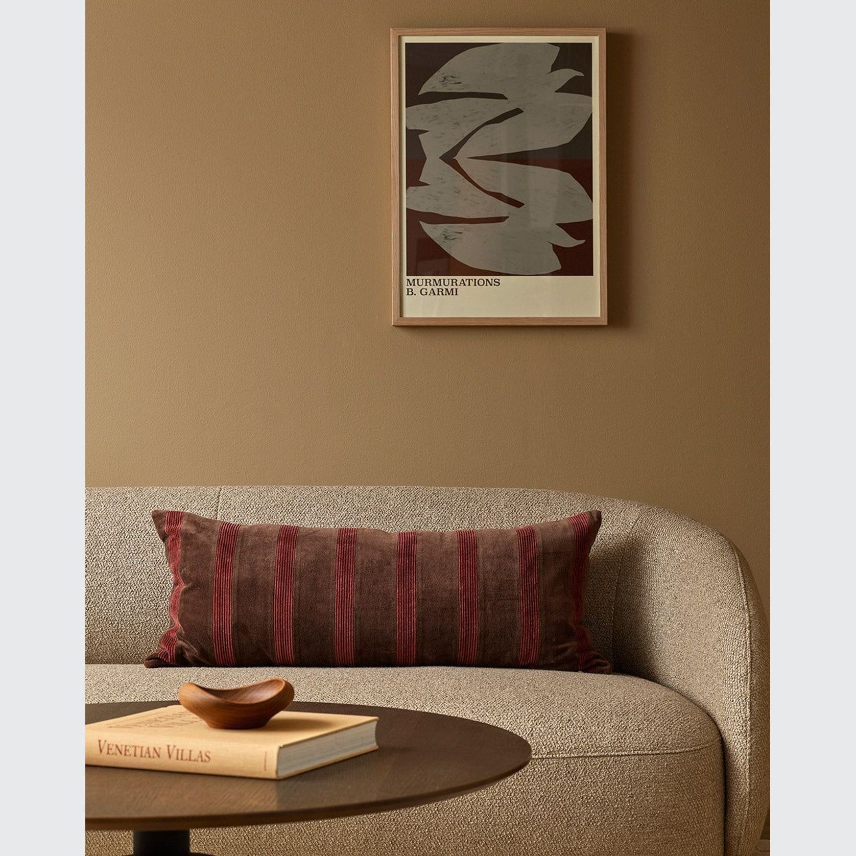 Baya Huxley Cushion - Chocolate/Cherry gallery detail image