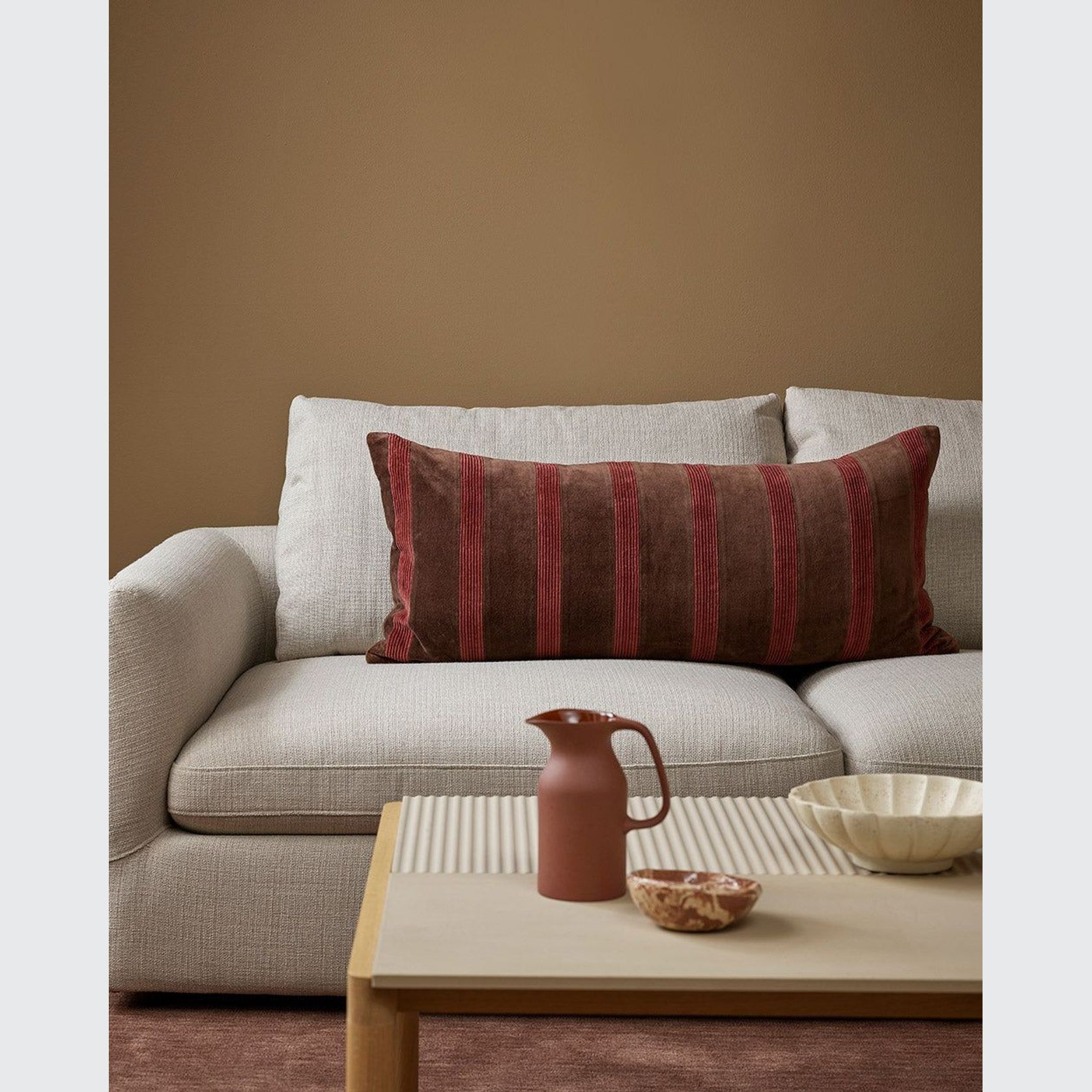 Baya Huxley Cushion - Chocolate/Cherry gallery detail image