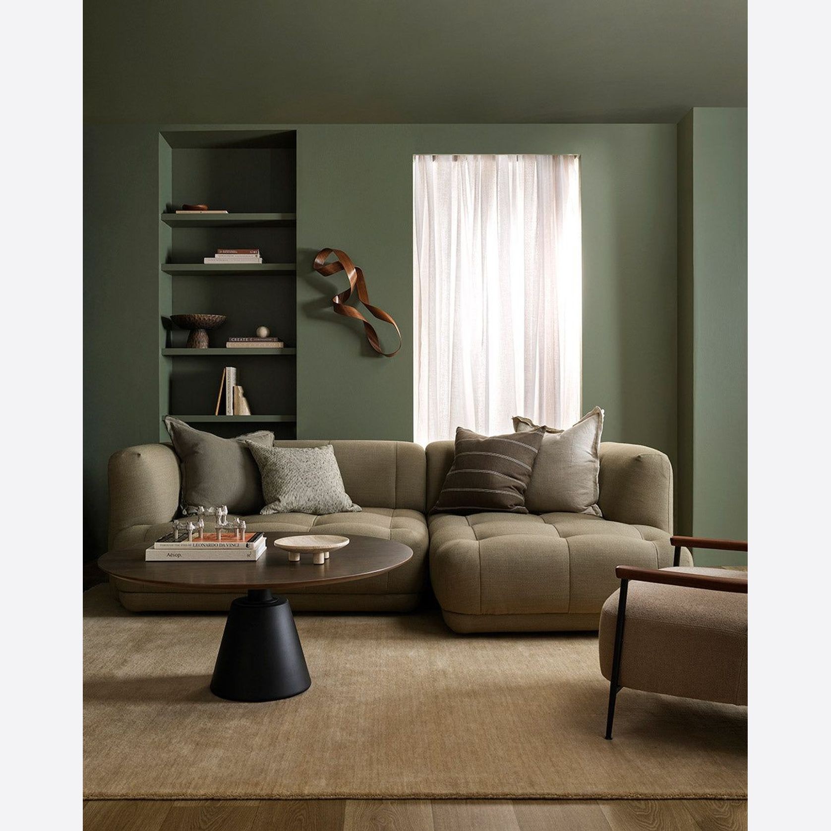 Baya Juno Cushion - Thyme gallery detail image