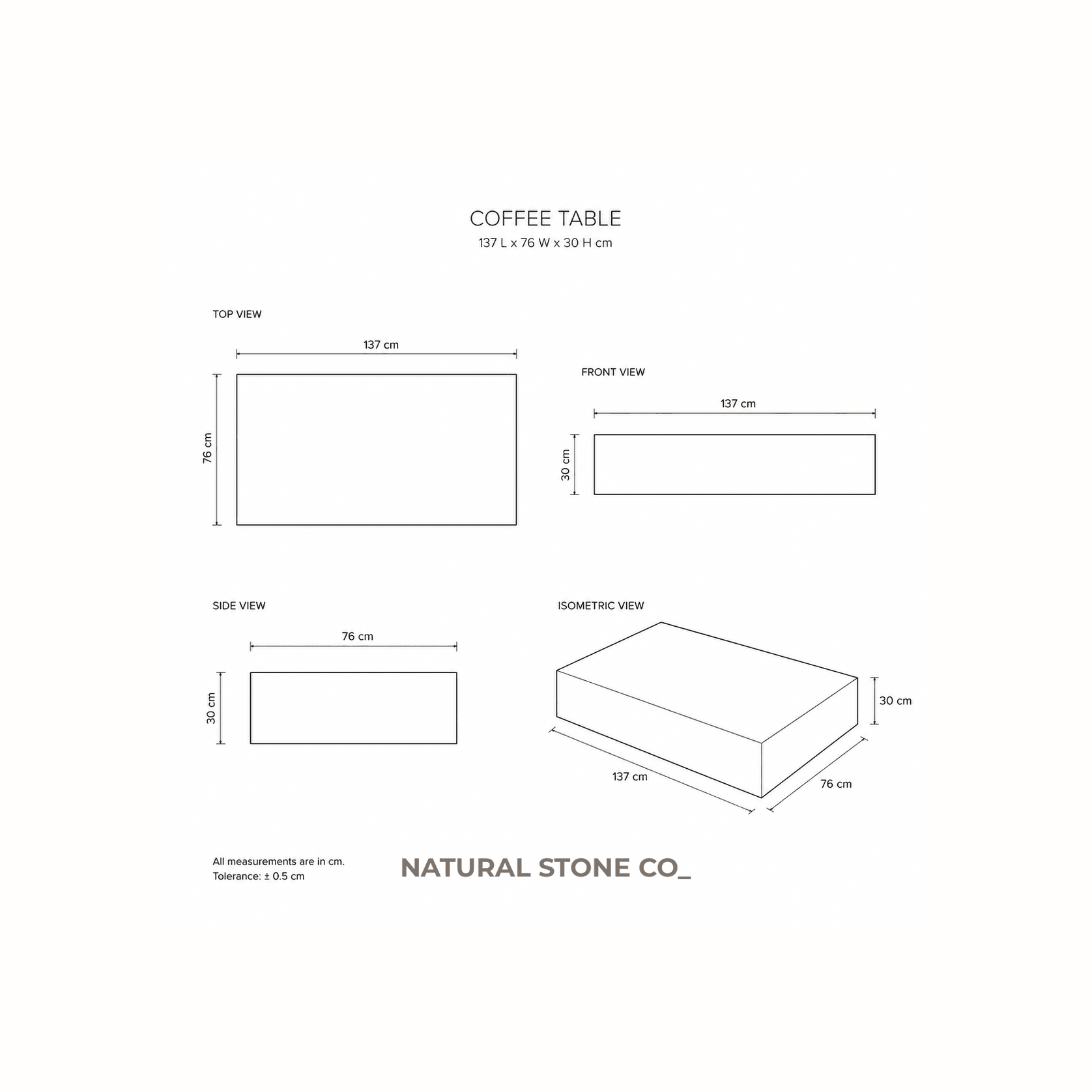Block Coffee Table - Travertine gallery detail image