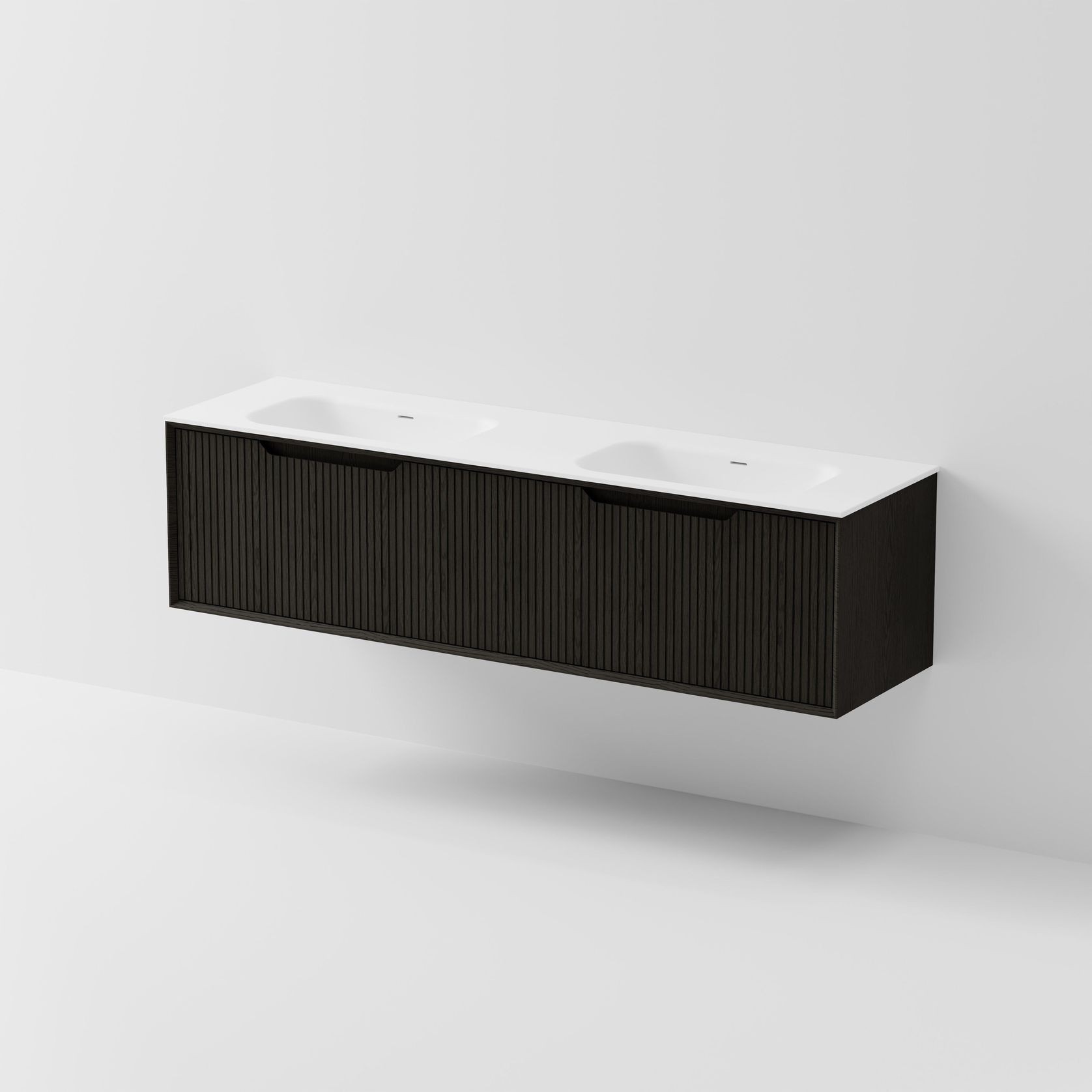 Aria 1800 Double Basin Wall Hung Vanity | Inset Basin gallery detail image