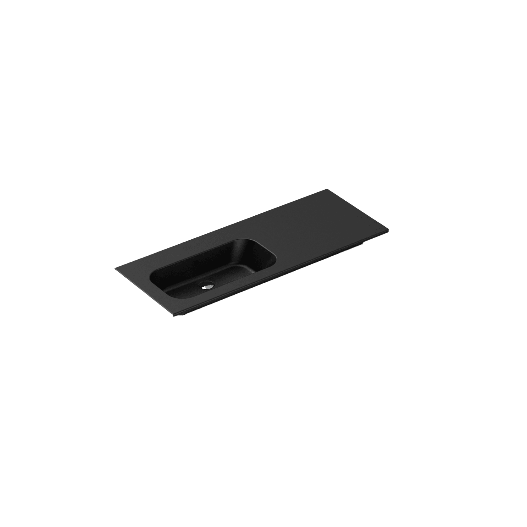 Casello 1200 Left Basin Vanity Top Matt Black gallery detail image