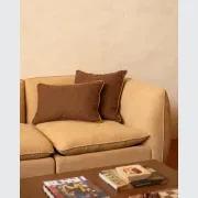 Border Cushion 40cm x 60cm - Fossil Chocolate / Fossil Fawn gallery detail image