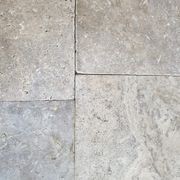 30mm Classic Silver Travertine French Pattern Pavers  - Tumbled & Unfilled  - Select Grade gallery detail image