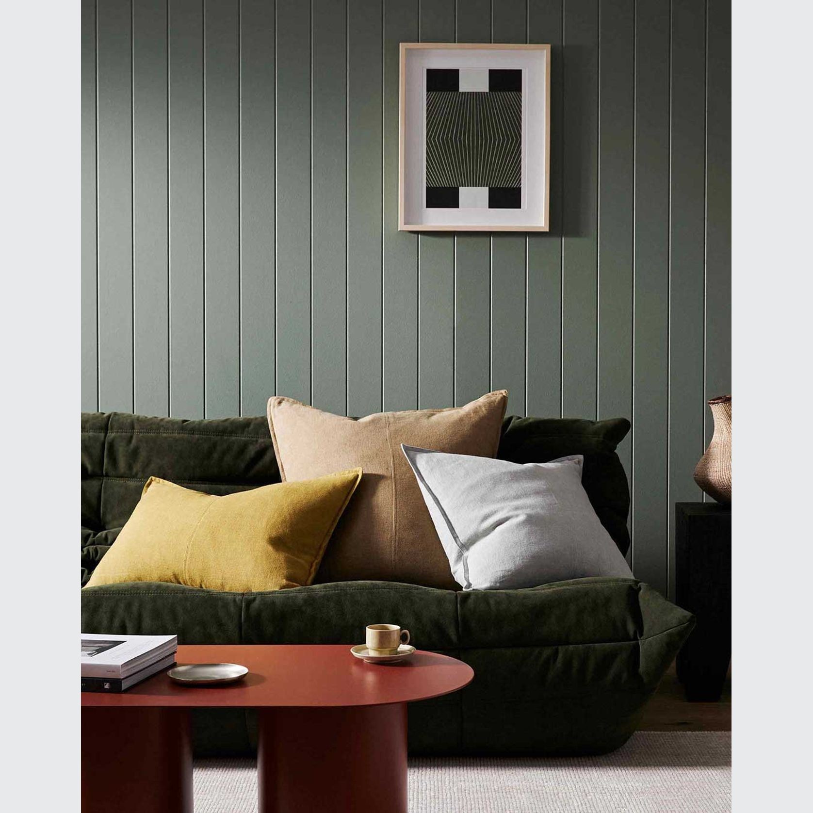Weave Home European Linen Como Cushion - Moss | Three Sizes gallery detail image