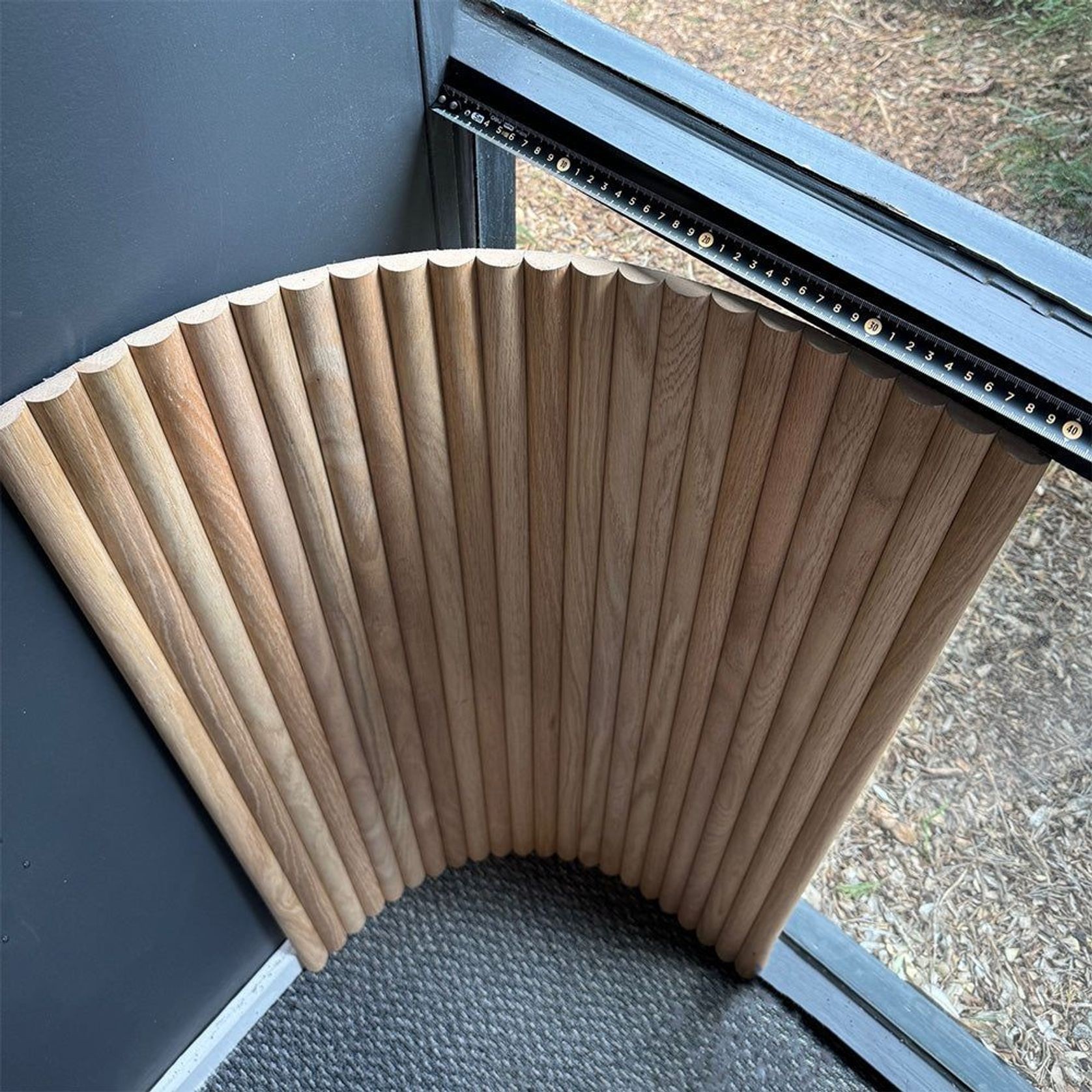 WOODFLEX Flexible Solid Paulownia Wood Slat Wall Panel -  2700mm x 600mm - Half Round gallery detail image
