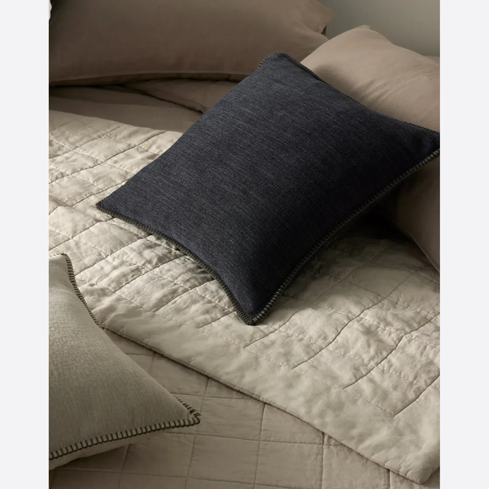 Ravello Linen Coverlet - Bone by Weave Home gallery detail image