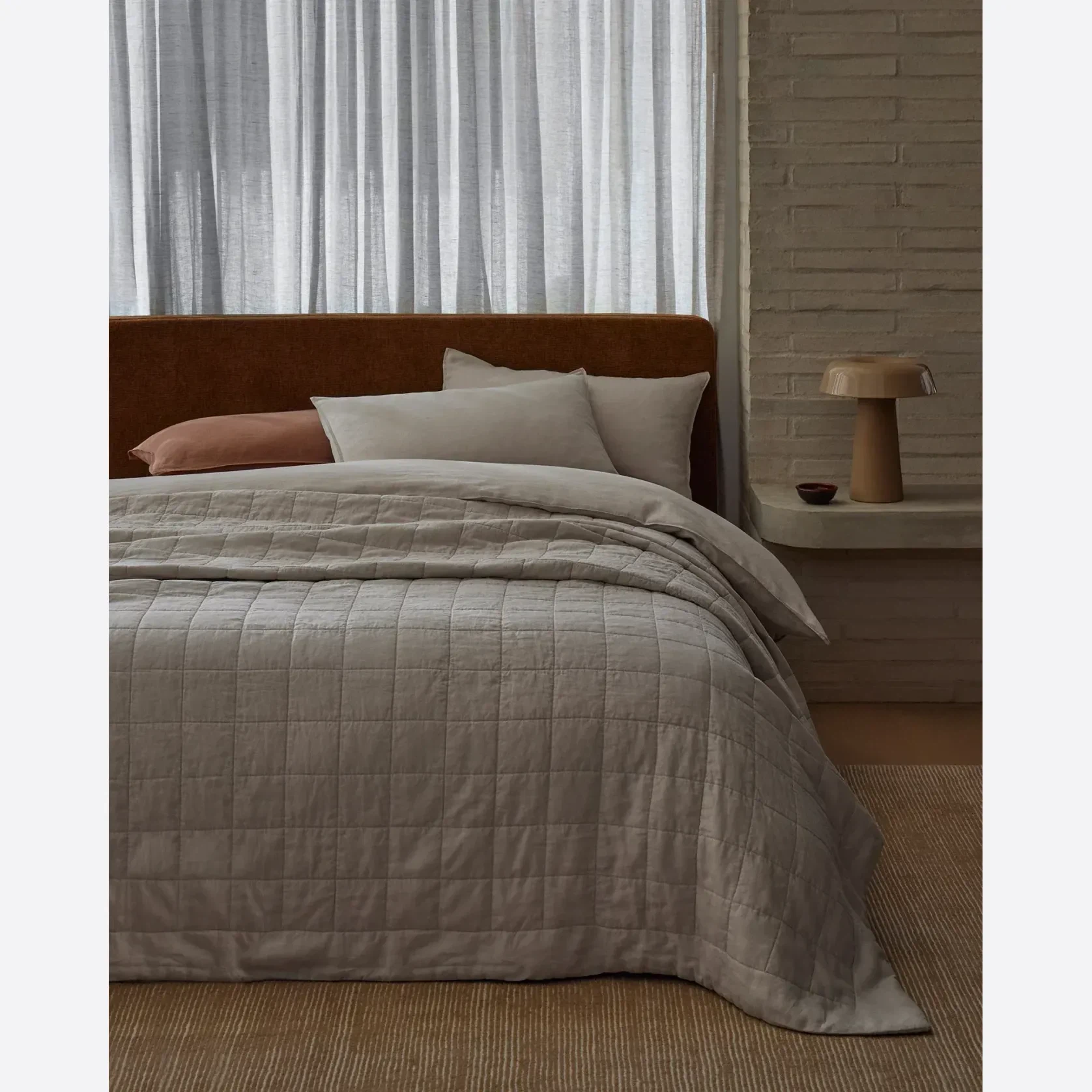 Ravello Linen Coverlet - Bone by Weave Home gallery detail image