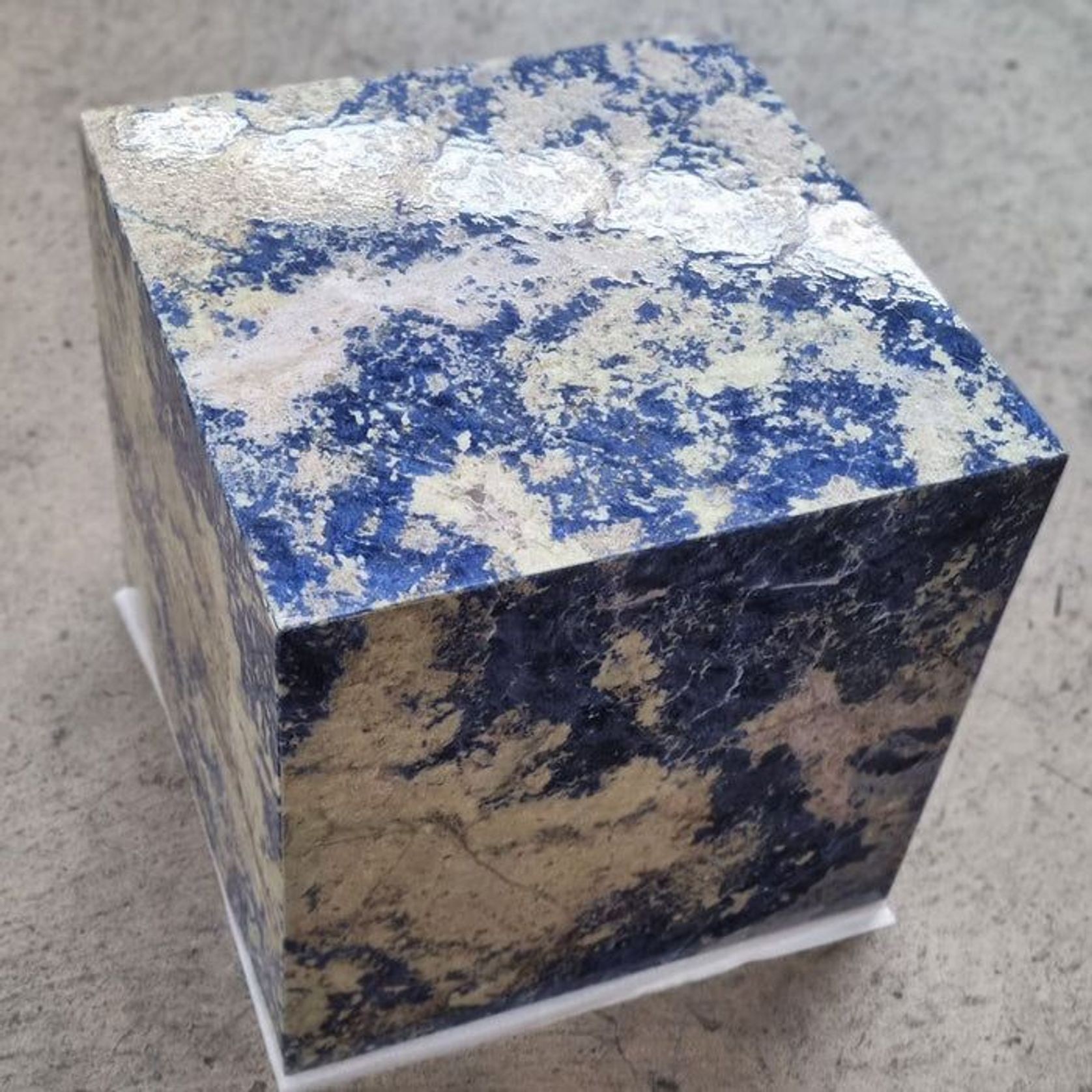 Cube Side Table - Royal Blue Marble | Natural Stone Co. gallery detail image