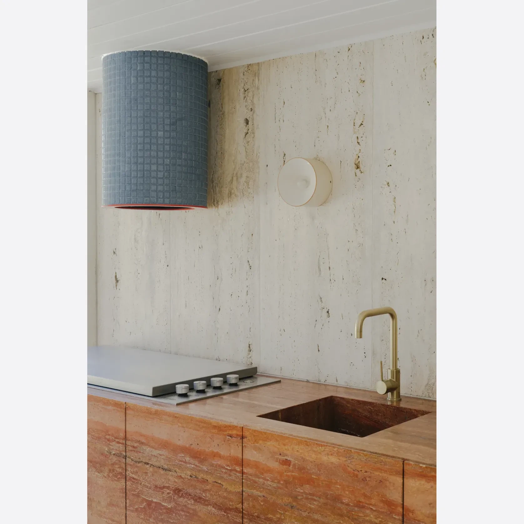 Persian Red Vein Cut Travertine Benchtop gallery detail image