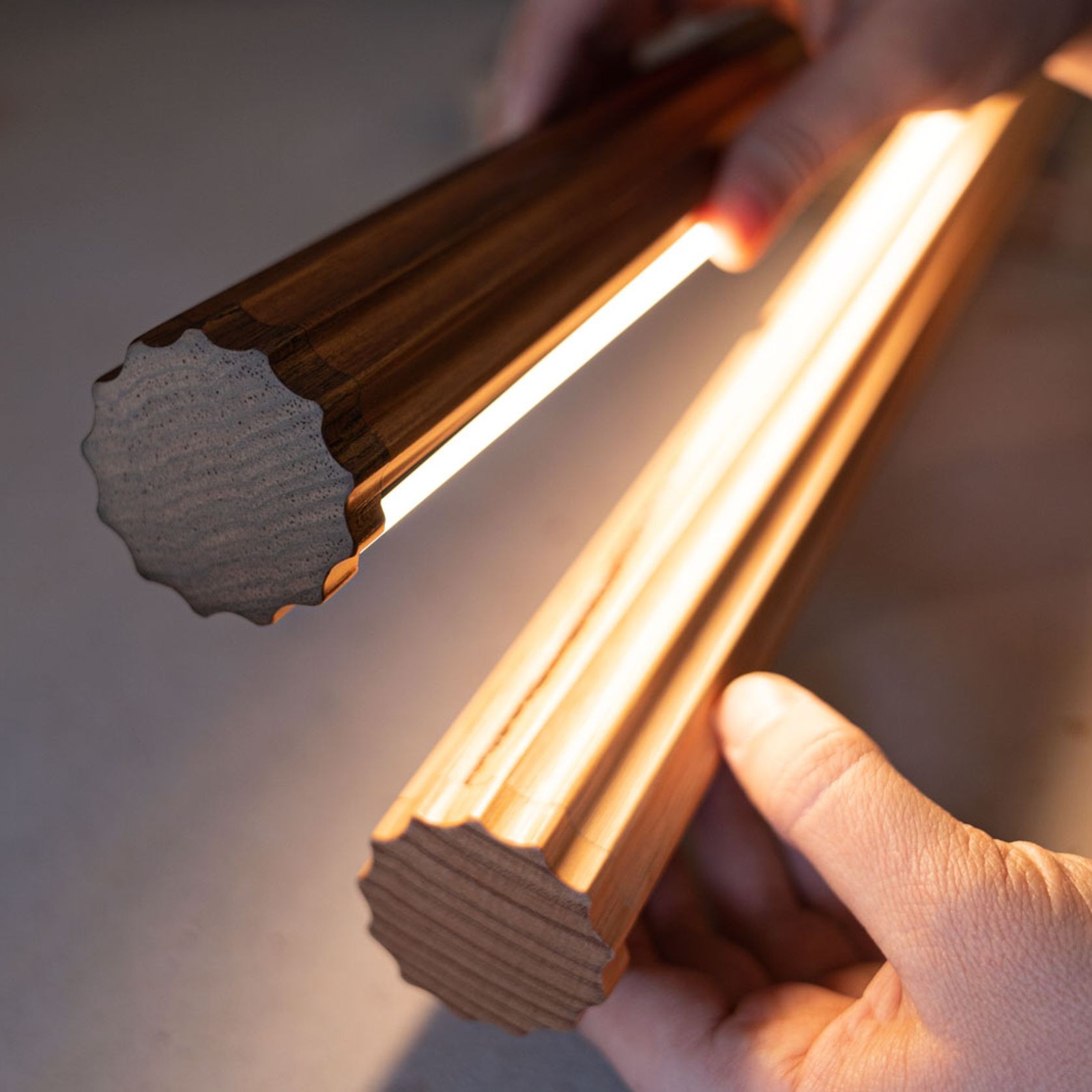 Fluted Roller Pendant | Spotted Gum gallery detail image