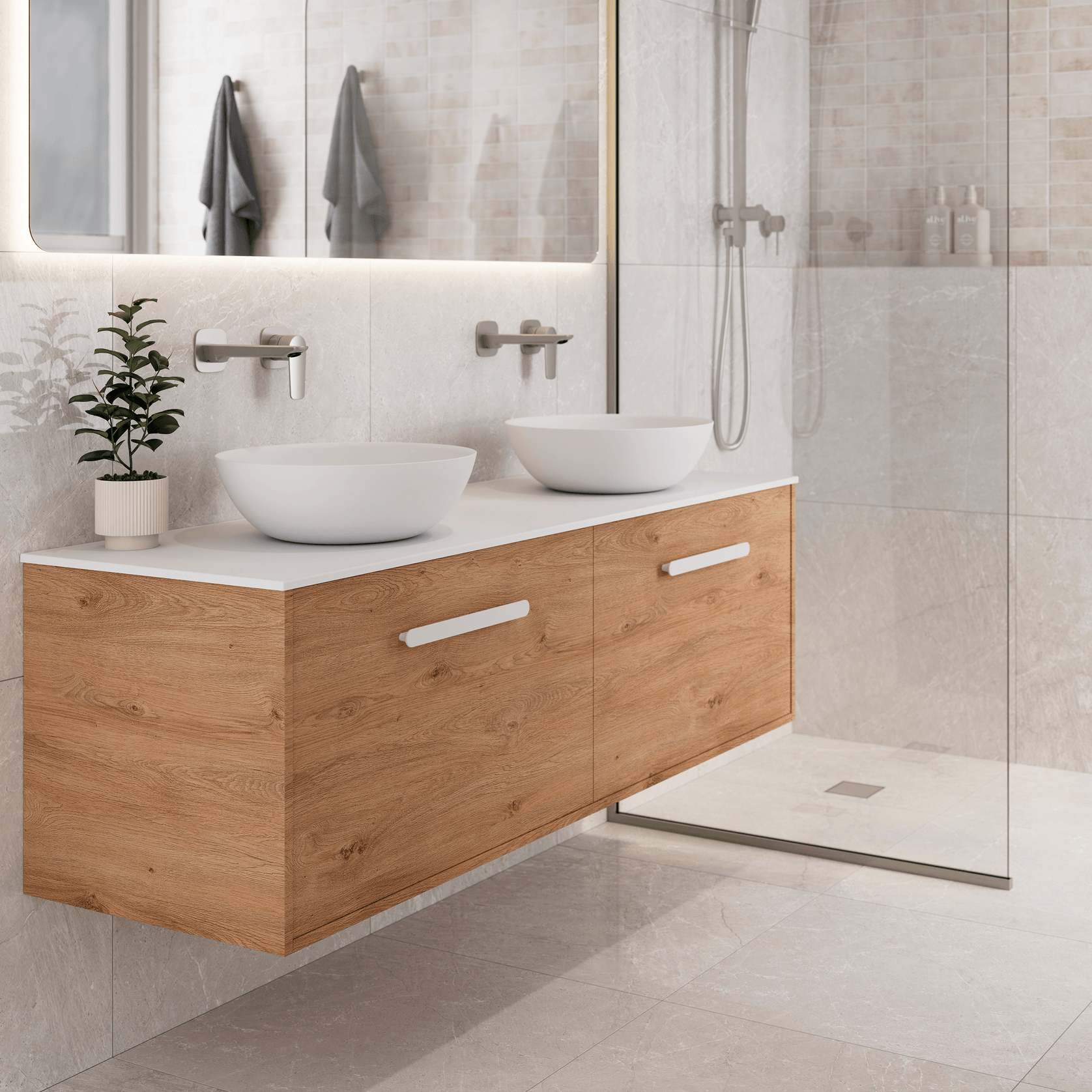 Hako 1500 Double Basin Vanity | Villastone Slab Top gallery detail image