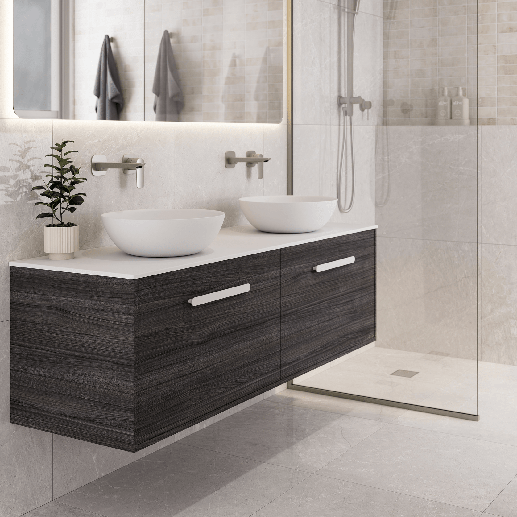 Hako 1500 Double Basin Vanity | Villastone Slab Top gallery detail image