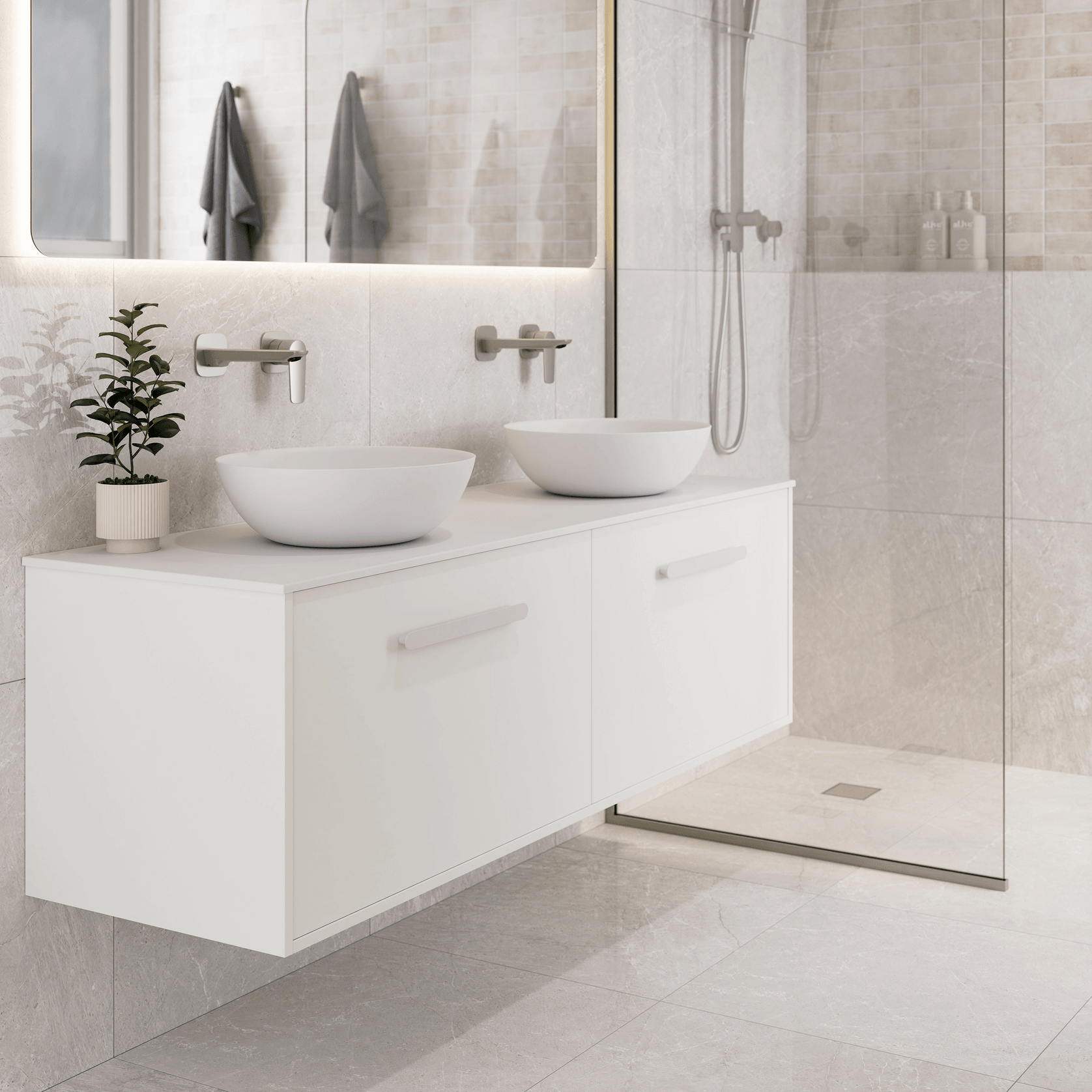 Hako 1500 Double Basin Vanity | Villastone Slab Top gallery detail image
