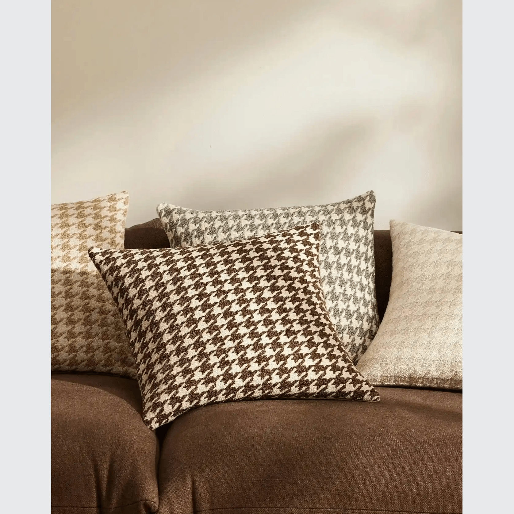 Weave Home Giovanni Cushion - Salt | Bouclé Houndstooth gallery detail image