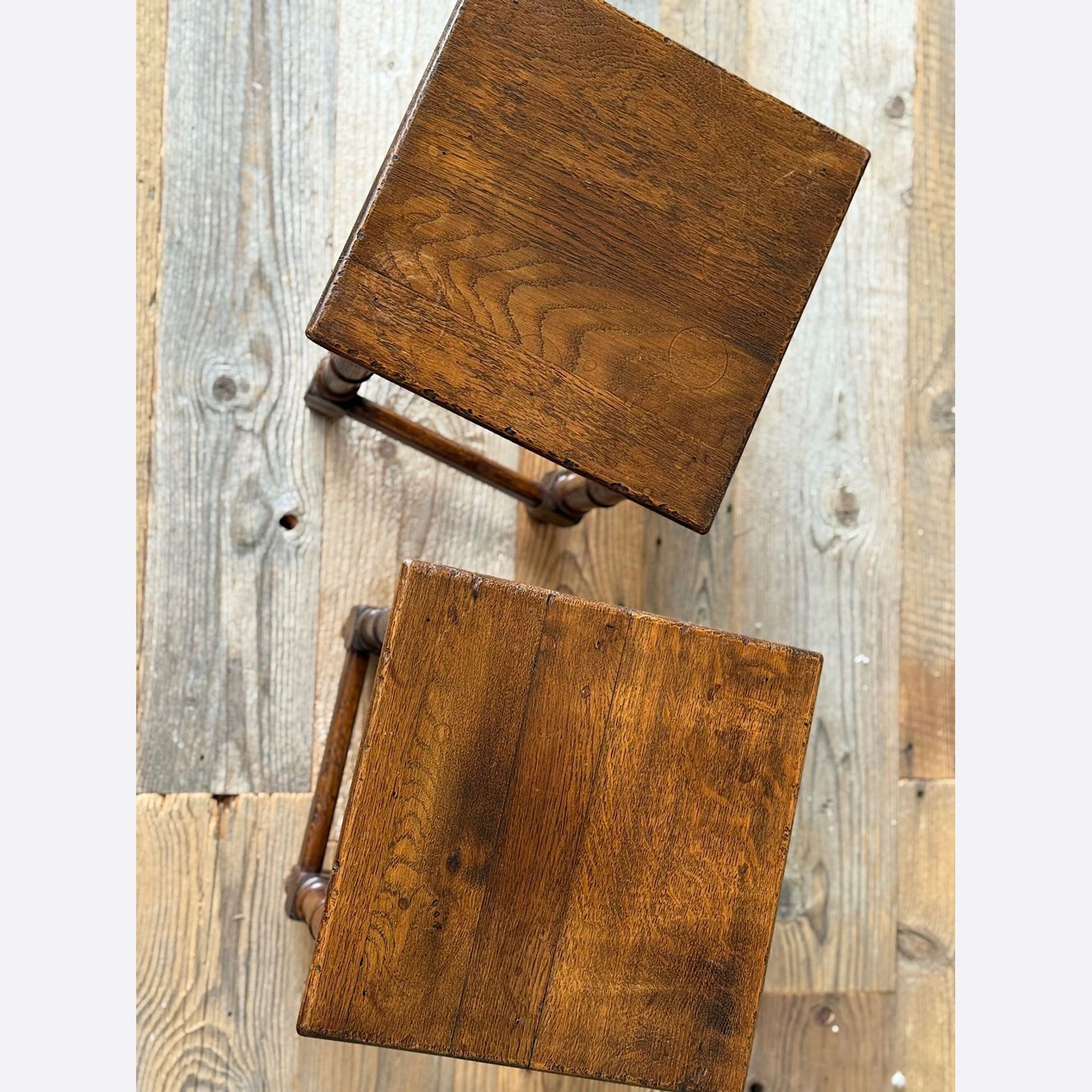 Pair of Oak Stools or Side Tables gallery detail image