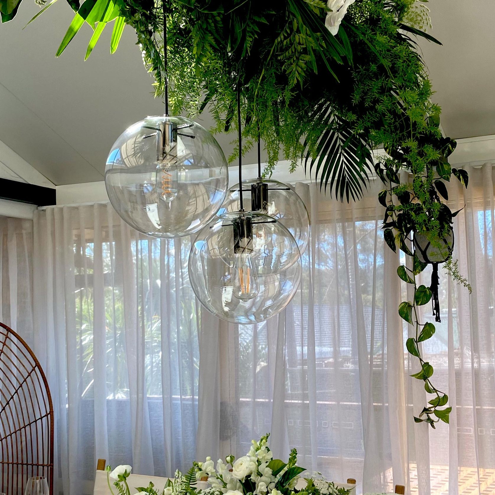 Ariana Glass Pendant Light - Pearl Black gallery detail image