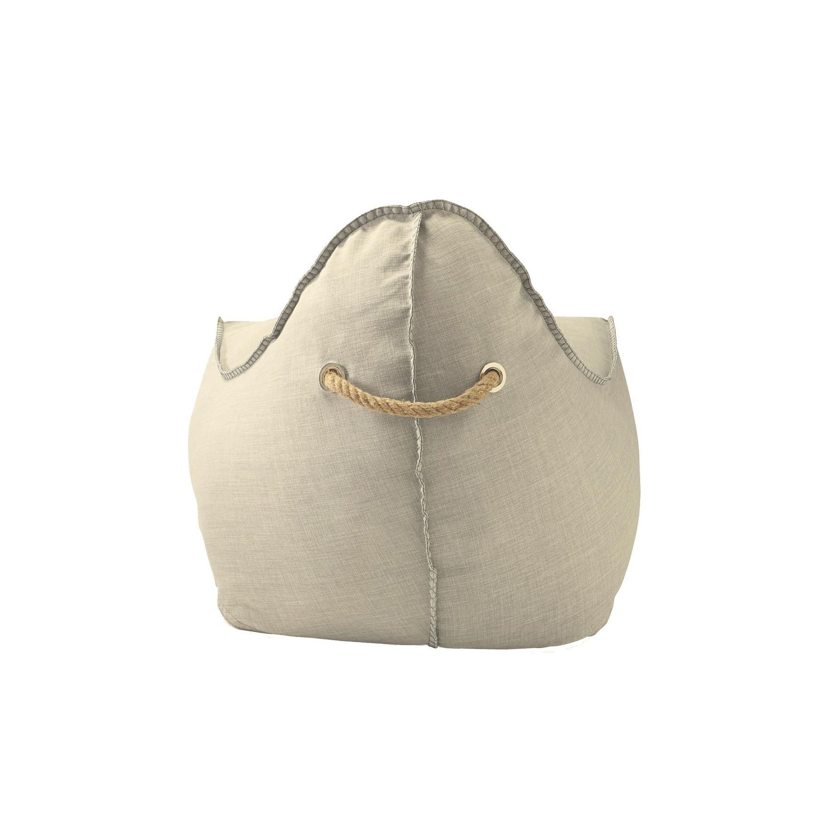 Linen Bean Bag and Ottoman - Natural gallery detail image
