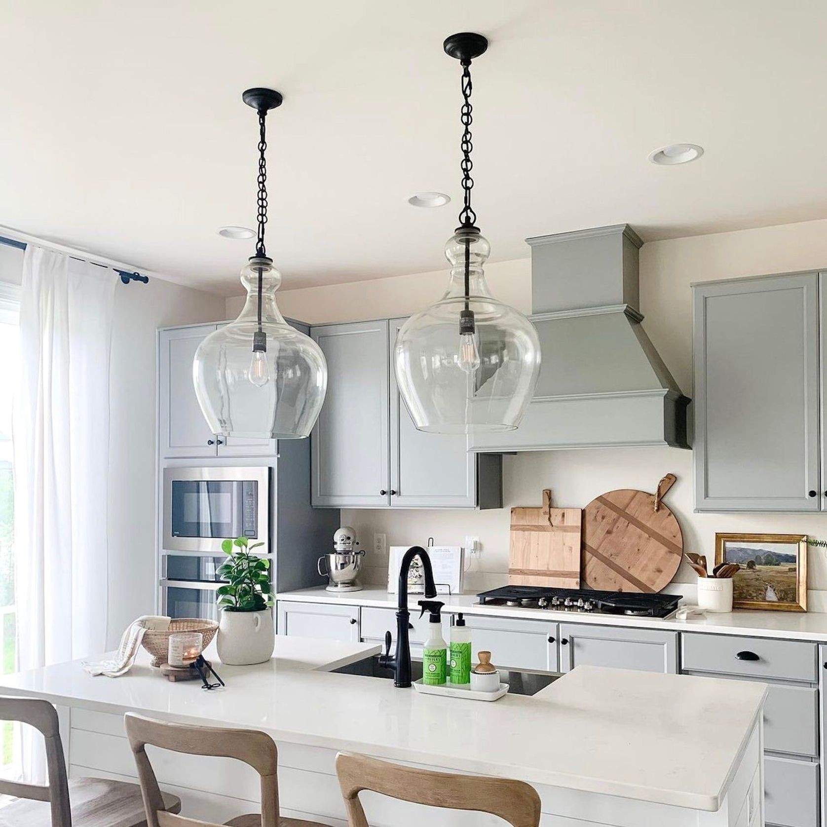 Valentine Glass Pendant Light - Matt Black gallery detail image