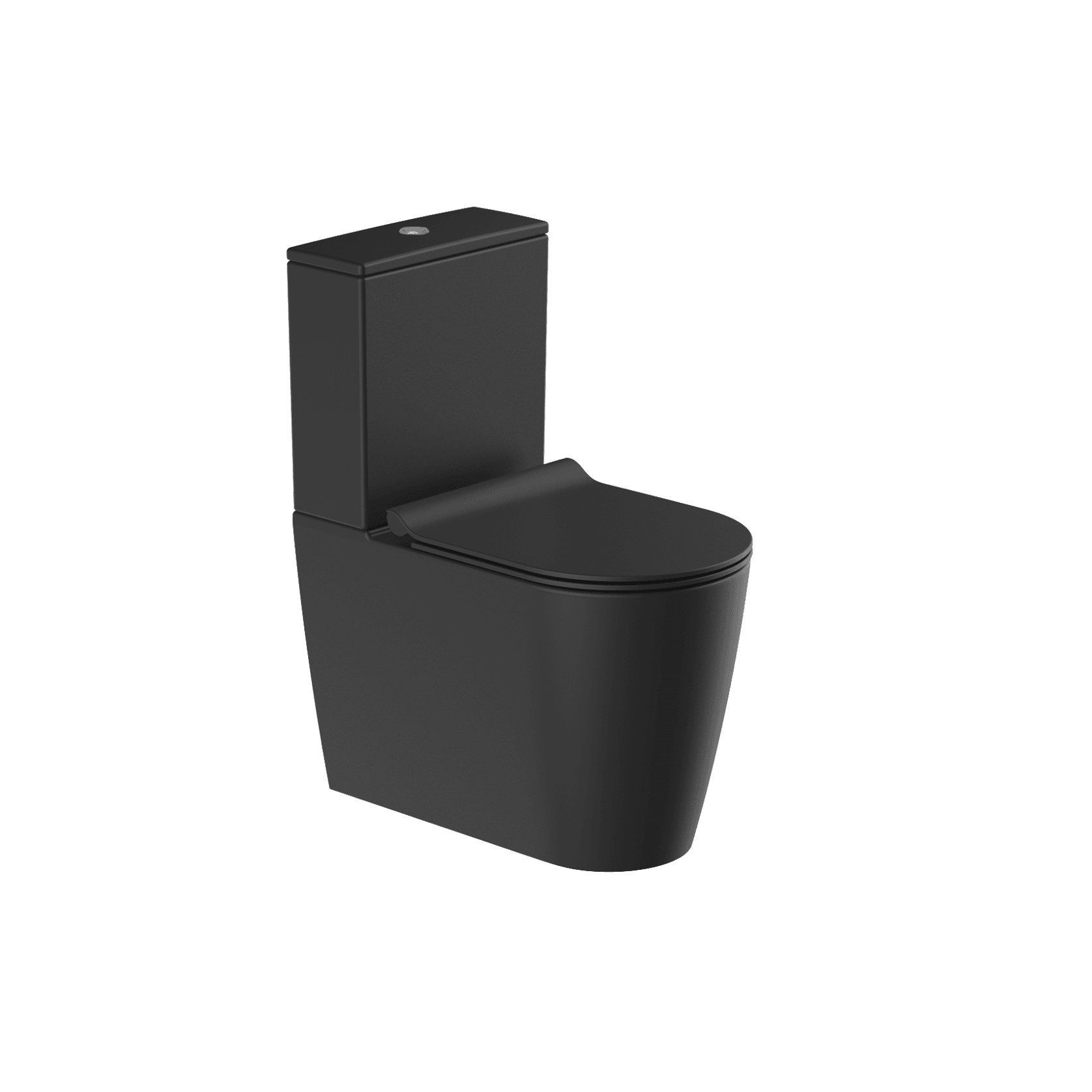 Kube X Rimless Back To Wall Toilet Suite Matt Black Slim Seat gallery detail image