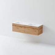 Code Luxe 1500 Wall Hung Double Basin Vanity | 2 Drawer gallery detail image