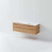 Luxe 1600 Wall Hung Double Basin Vanity | 4 Drawer gallery detail image