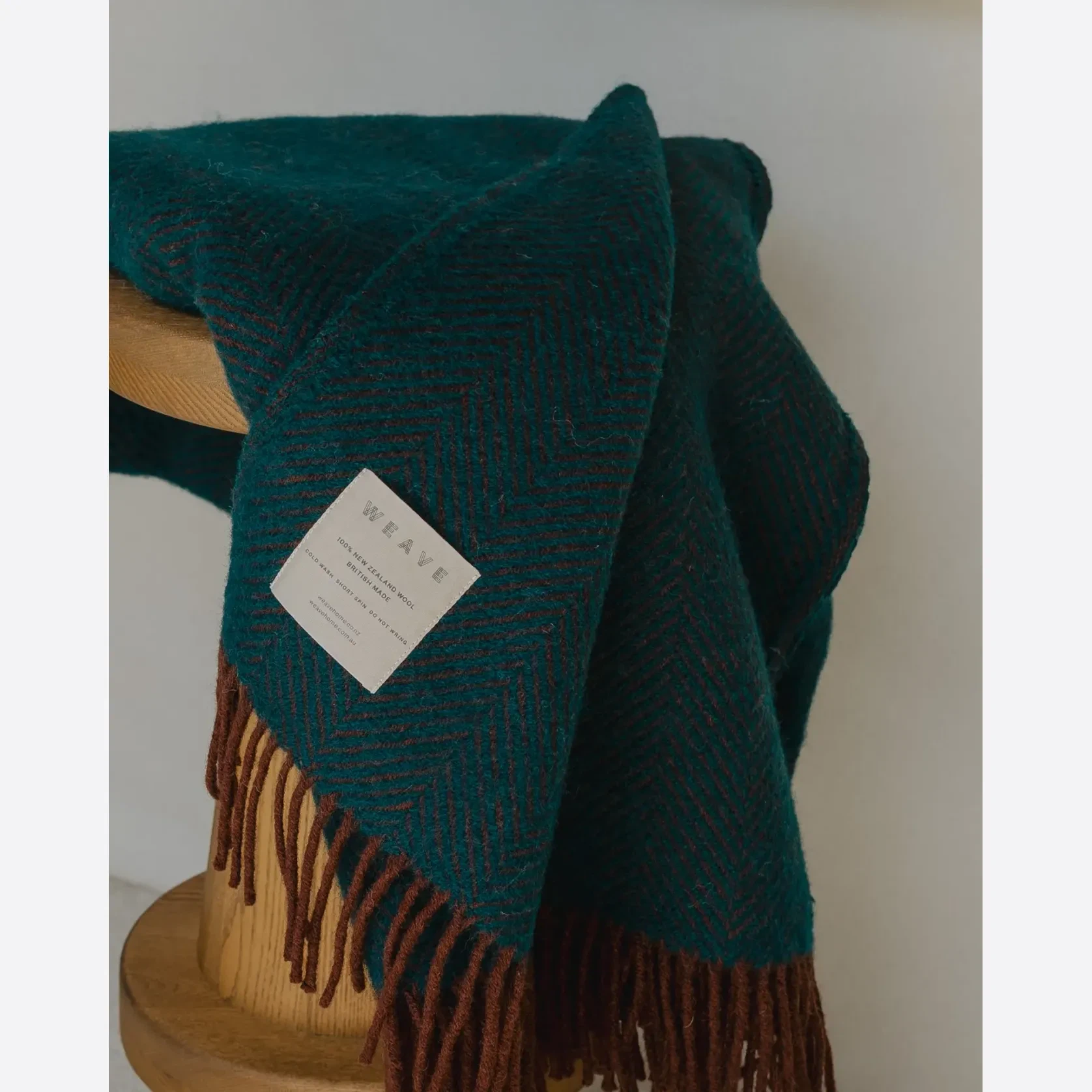 Weave Home Lerwick Throw Blanket - Hunter | NZ Wool gallery detail image