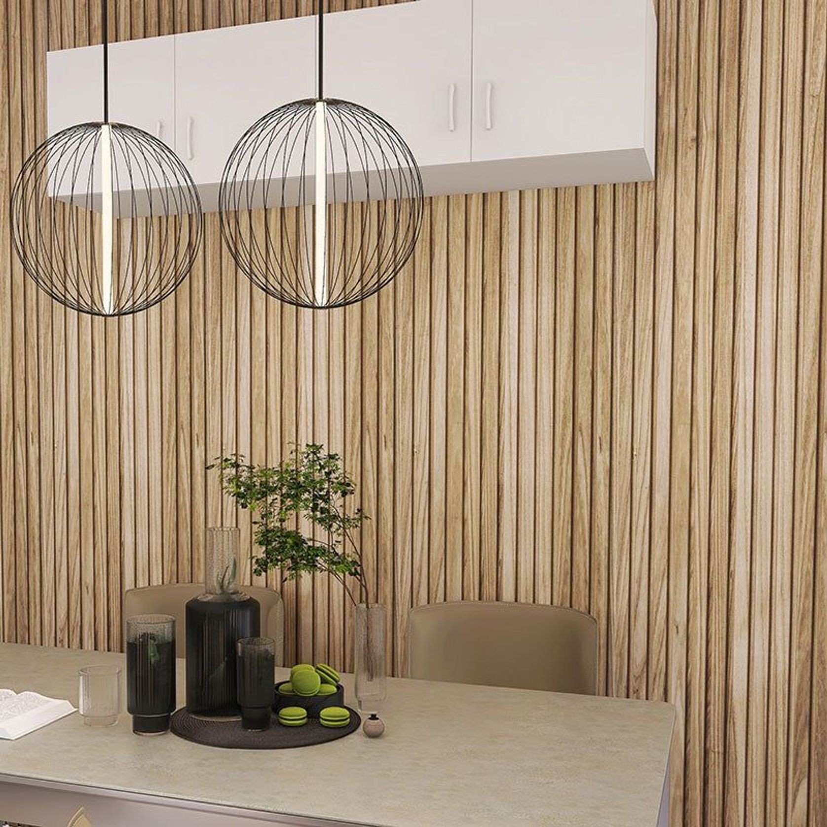 WOODFLEX Outdoor & Indoor Solid Hard Wood Slat Wall & Ceiling Cladding - Oak - 2700mm x 560mm gallery detail image