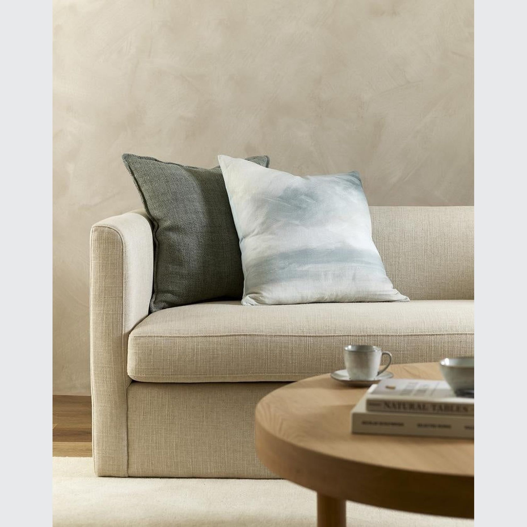 Baya Flaxmill Handwoven Linen Cushion - Sage gallery detail image