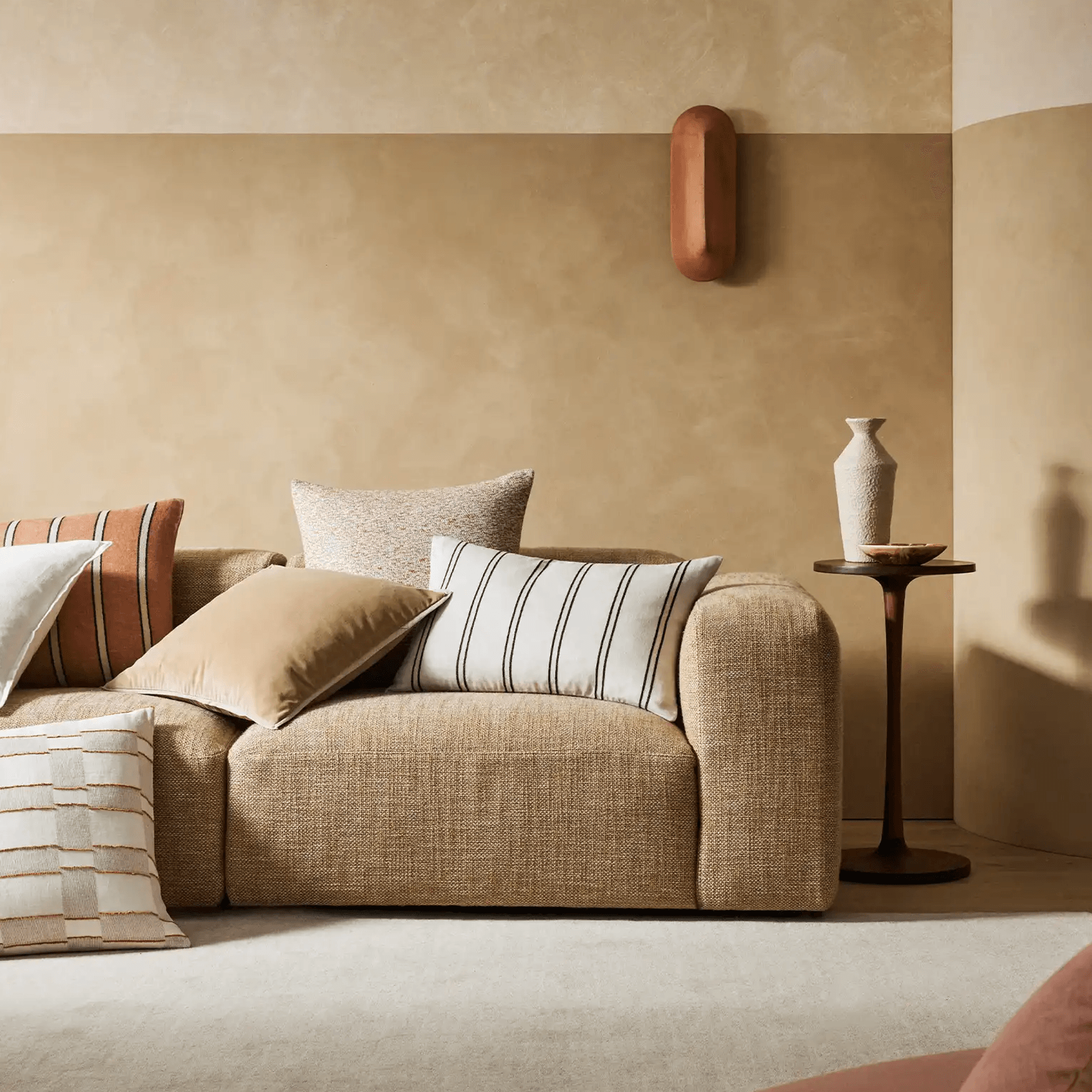 Weave Home Francesca Cushion - Mustard | Velvet gallery detail image